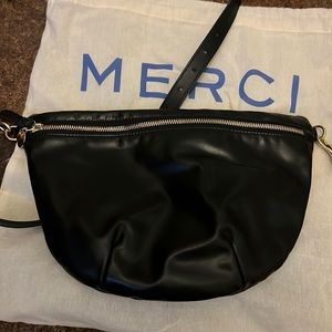 Clare V grande fanny in black leather.  Used once!